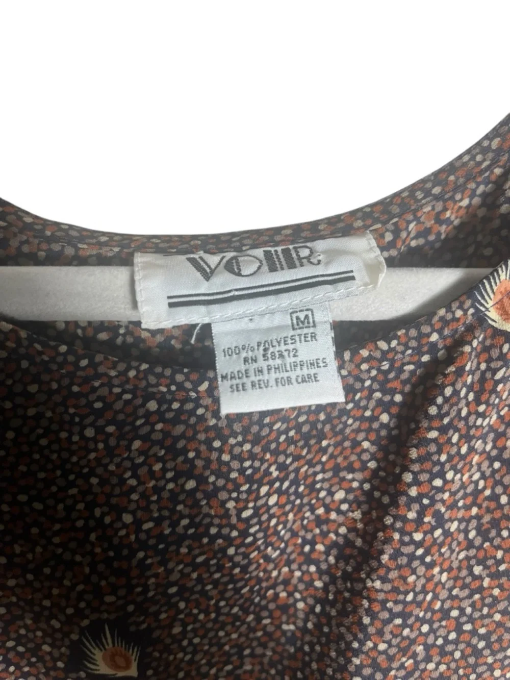 Vollr Maxi Dress Sleeveless Boho Feather‎ Floral Print Brown Long Dress Size M